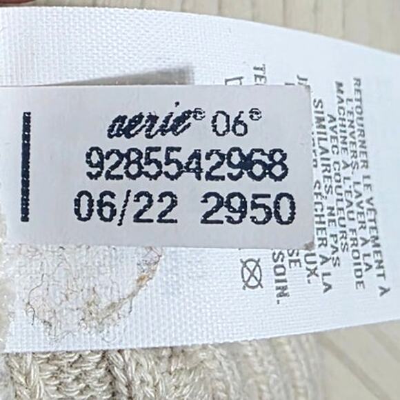 Aerie Down To Earth "CHEERS" Oversized Fleece Crew Sweatshirt Soft Oat XL - Picture 11 of 15